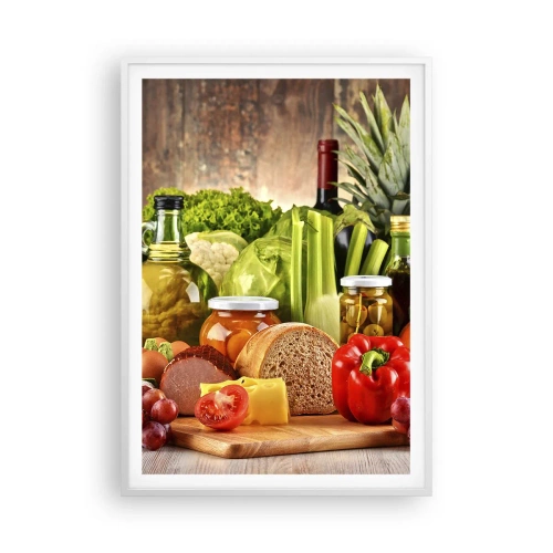 Póster en marco blanco - La mesa está lista - 70x100 cm