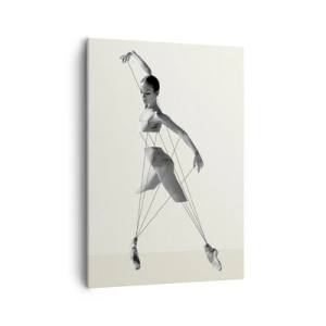 Cuadro sobre lienzo - Impresión de Imagen - Bailarina en interpretación geométrica con líneas. - 50x70cm - Títere de sí misma - Decoración de pared moderna para salón y dormitorio ARTTOR