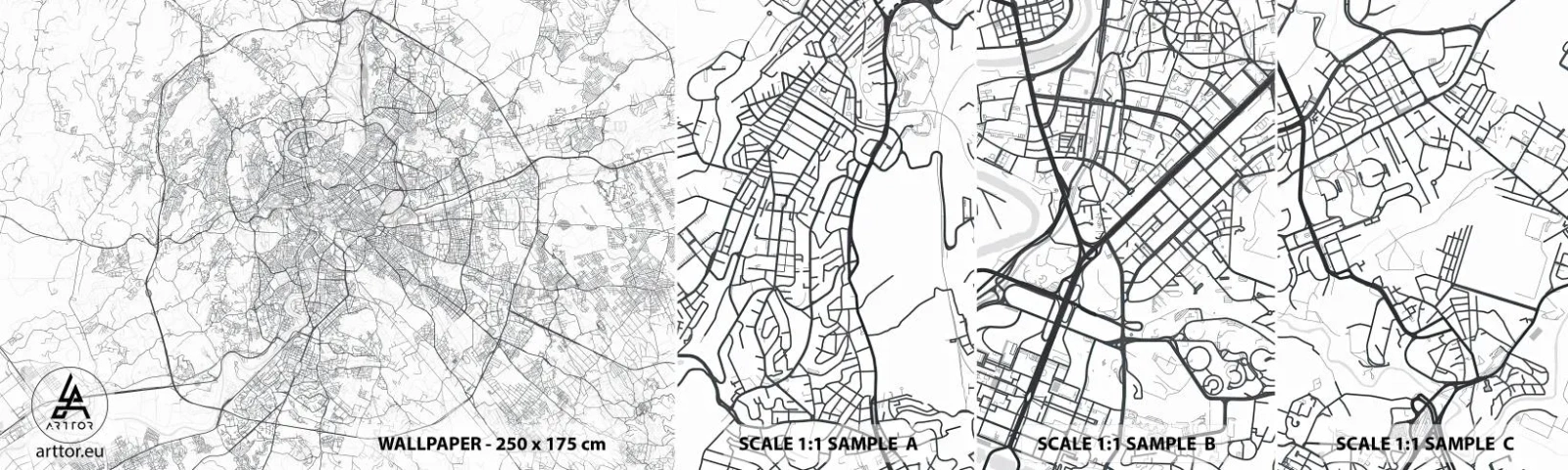 Muestra De Fotomural Standard Eco - El círculo romano - Ciudad, Mapa de la ciudad, Roma - 100x30 cm