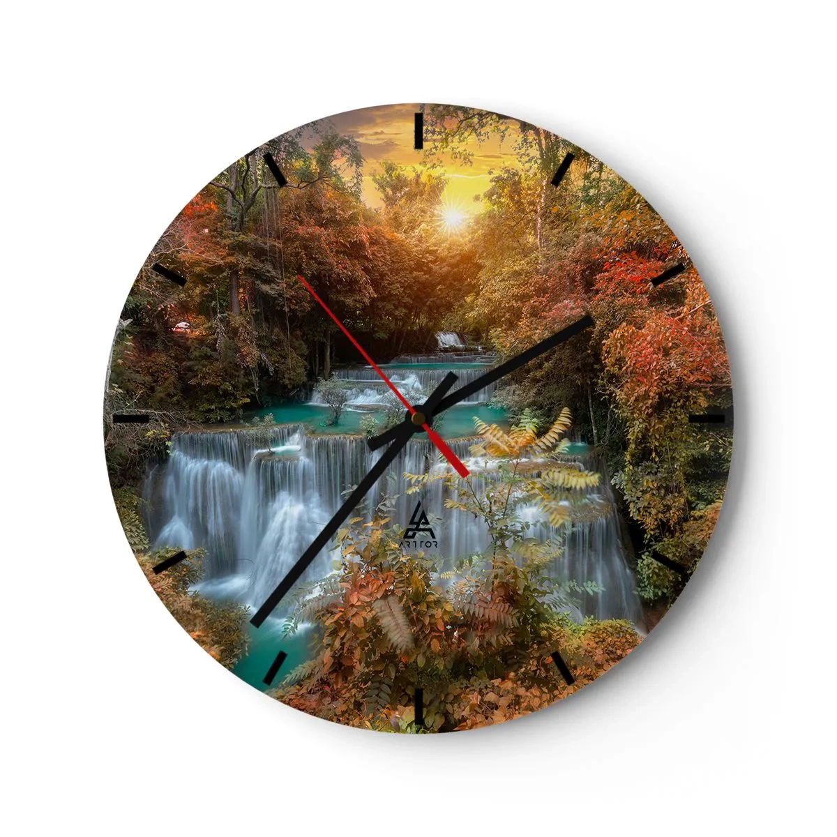 Reloj de pared - Reloj de vidrio - El tesoro escondido del bosque - 40x40 cm