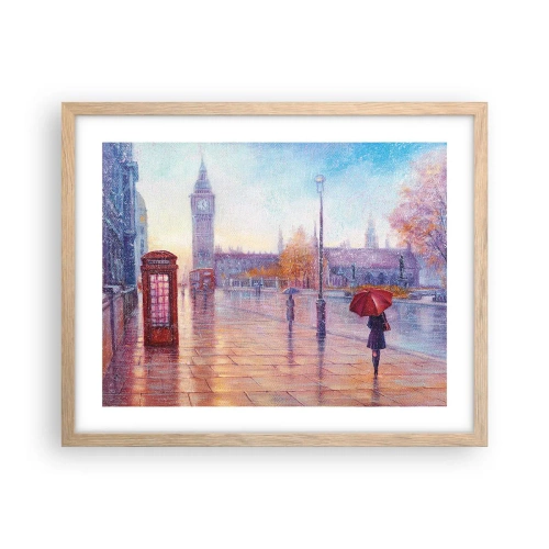 Póster en marco roble claro - Un día de otoño en Londres - 50x40 cm