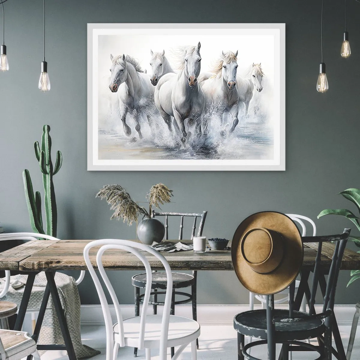 Póster en marco blanco - Magia blanca - 100x70 cm