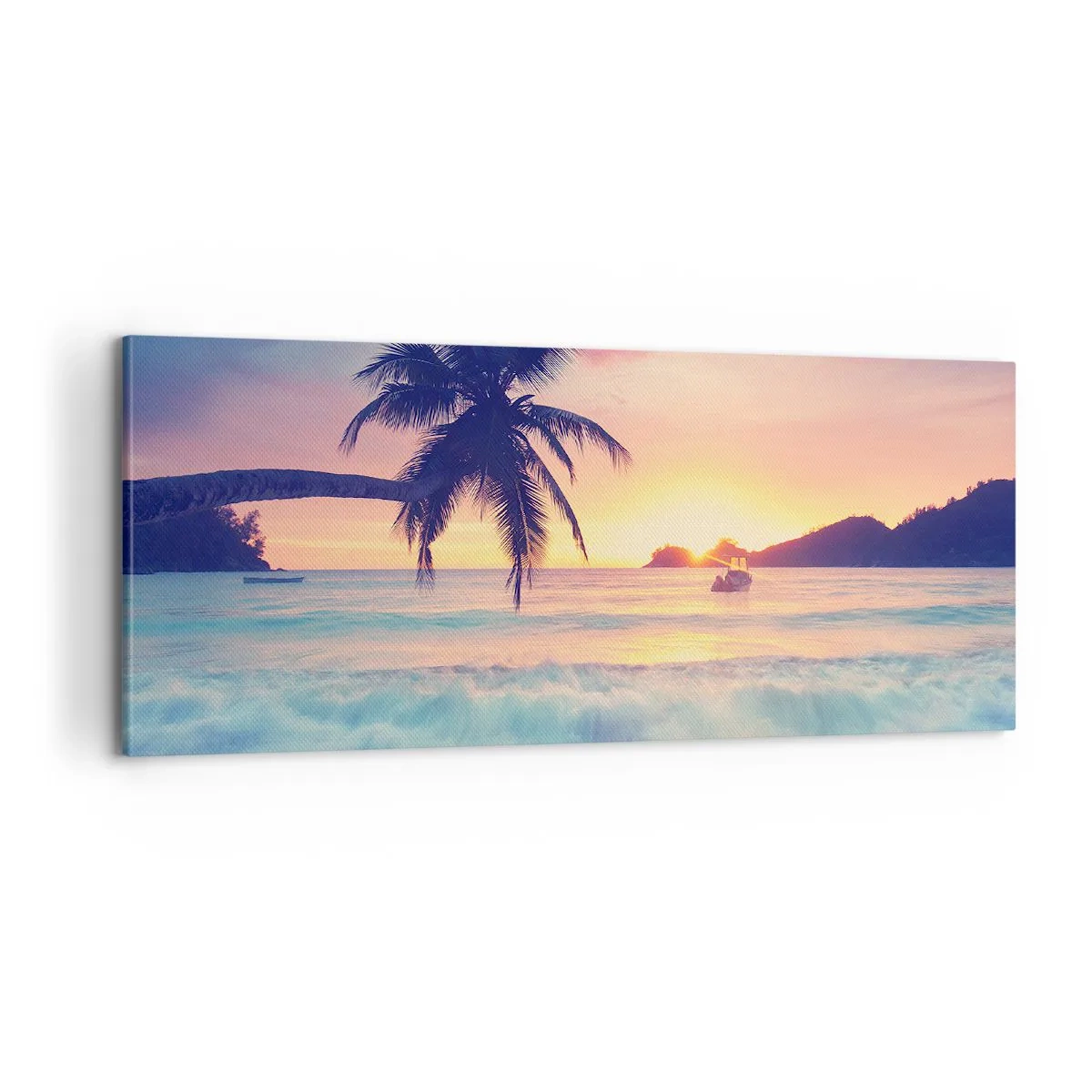 Cuadro sobre lienzo - Impresión de Imagen - Atardecer en la bahía - 100x40 cm