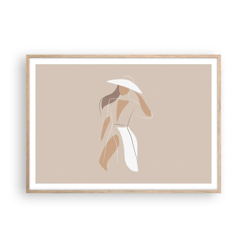 Póster en marco roble claro - La moda es alegría - 100x70 cm