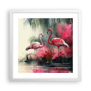 Póster en marco blanco - Una lección de encanto natural - 40x40 cm