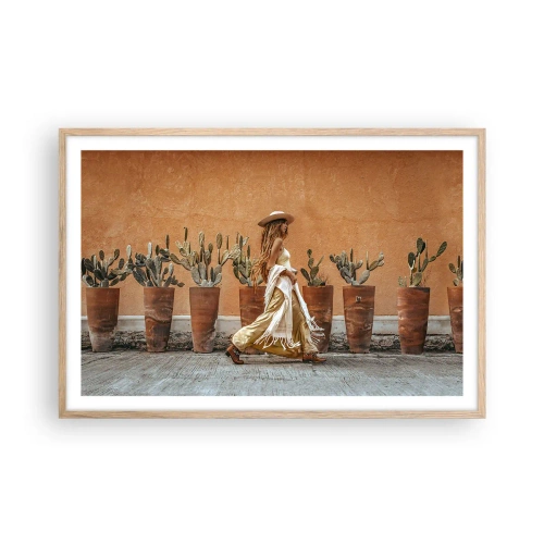 Póster en marco roble claro - Estilo hippie - 91x61 cm