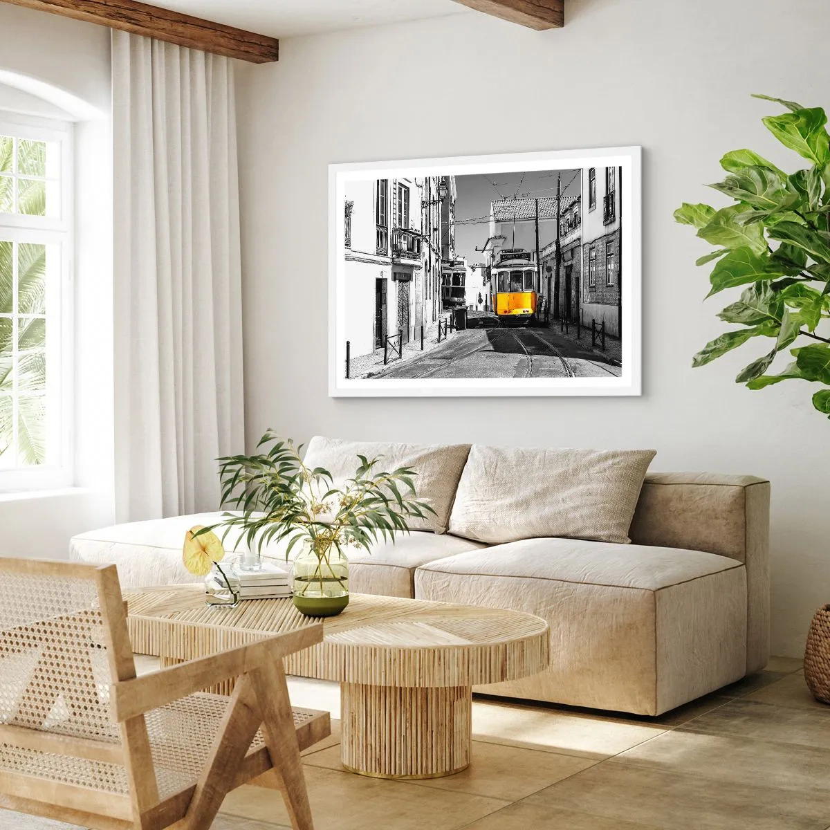 Póster en marco blanco - Espíritu de Lisboa - 40x30 cm