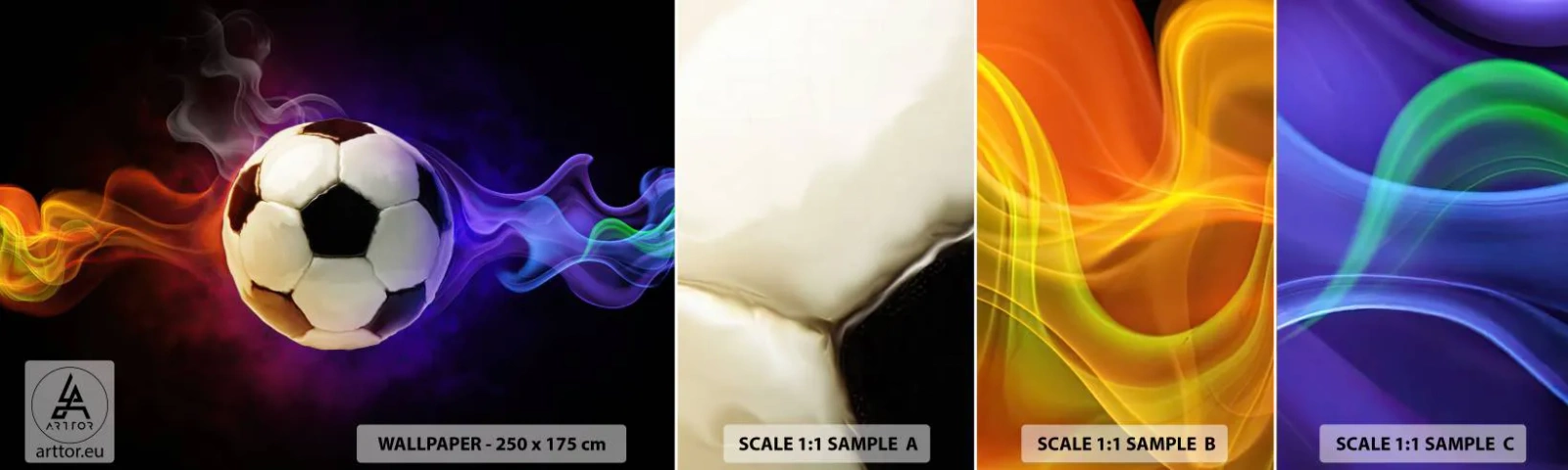 Muestra De Fotomural Standard Eco - El poder mágico del juego - Abstracción, Deporte, Fútbol americano - 100x30 cm