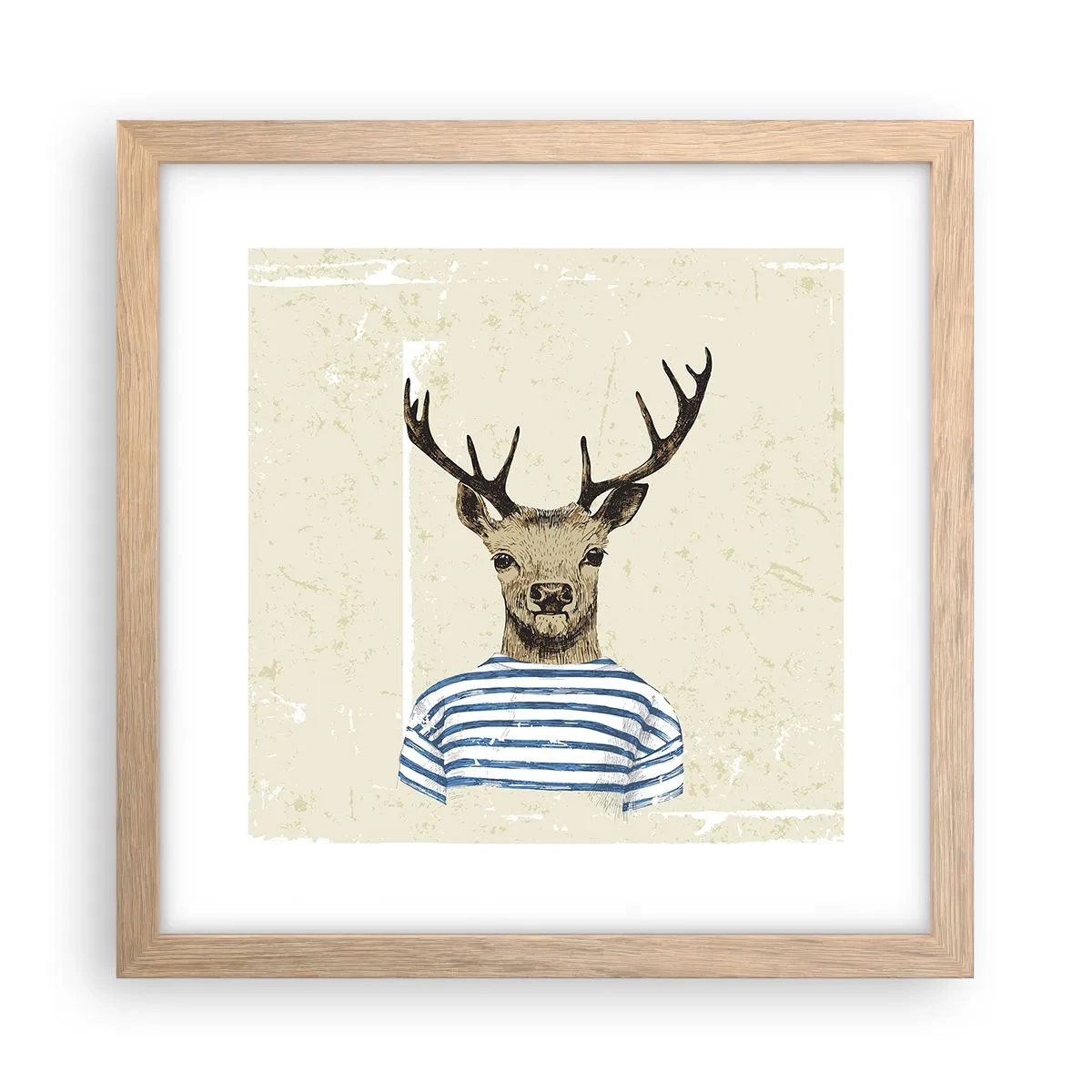 Póster en marco roble claro - Porque me gustan las camisas de rayas - 30x30 cm