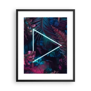 Póster en marco negro - Jardín fluorescente - 40x50 cm
