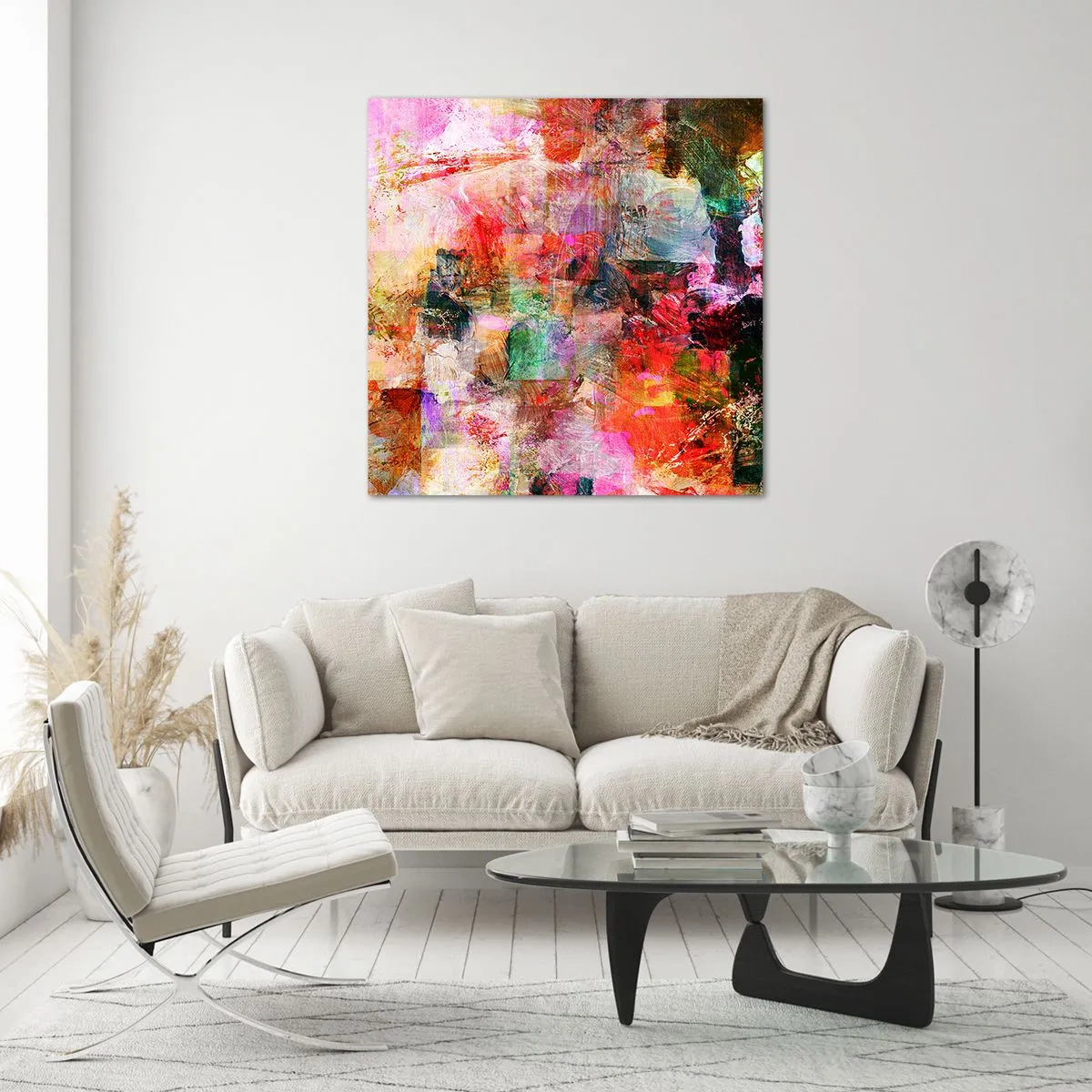 Cuadro sobre vidrio - Impresiones sobre Vidrio - Un viaje a través del rosa - 40x40 cm