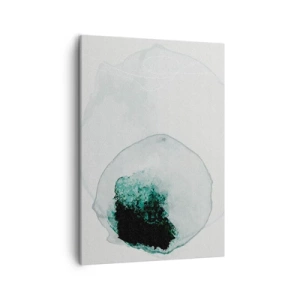 Cuadro sobre lienzo - Impresión de Imagen - Gota de agua abstracta con tonos de verde y negro. - 50x70cm - En una gota de agua - Decoración de pared moderna para salón y dormitorio ARTTOR