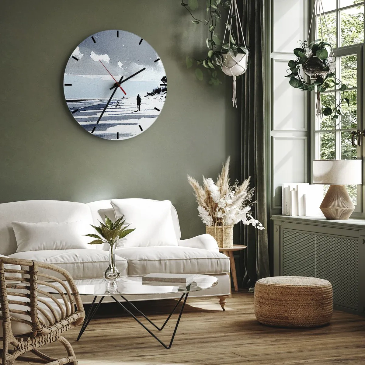 Reloj de pared - Reloj de vidrio - Solo conmigo mismo - 30x30 cm