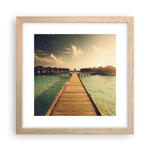 Póster en marco roble claro - Una cálida invitación - 30x30 cm