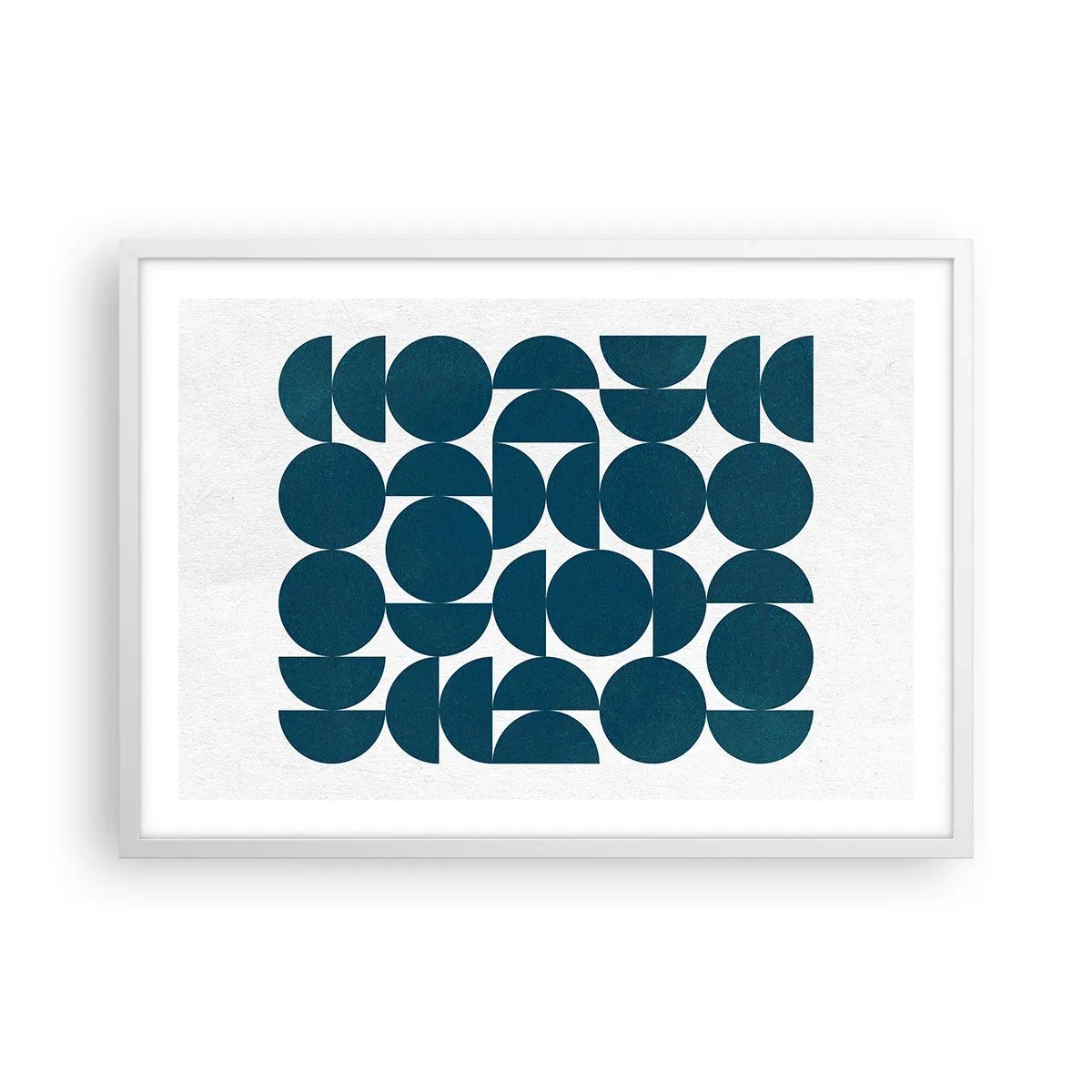 Póster en marco blanco - Círculos y semicírculos - 70x50 cm