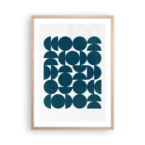 Póster en marco roble claro - Círculos y semicírculos - 50x70 cm