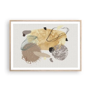 Póster en marco roble claro - Plumología aplicada - 100x70 cm