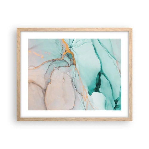 Póster en marco roble claro - Danza de formas y colores - 50x40 cm