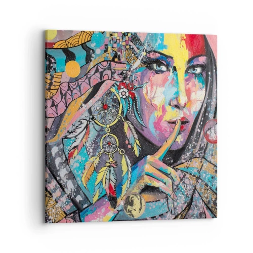 Cuadro sobre lienzo - Impresión de Imagen - Silencio hasta que entiendas - 70x70 cm