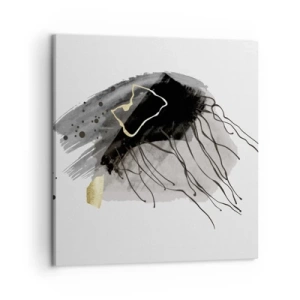 Cuadro sobre lienzo - Impresión de Imagen - En negro y dorado - 50x50 cm