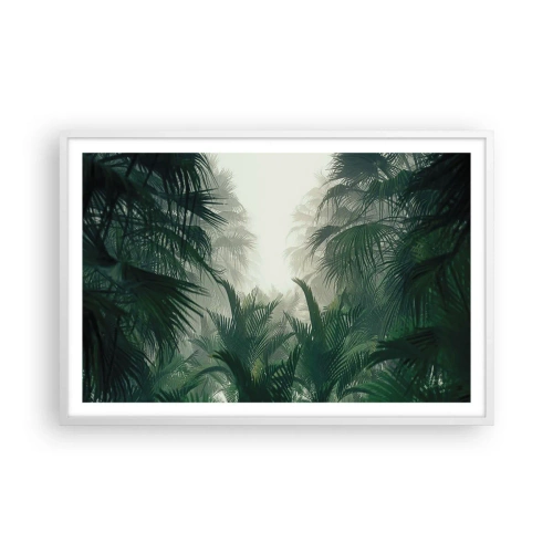Póster en marco blanco - Misterio tropical - 91x61 cm