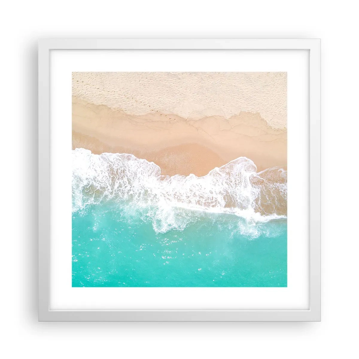 Póster en marco blanco - Un toque acariciador - 40x40 cm