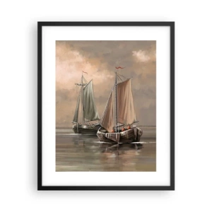 Póster en marco negro - El regreso de los marineros - 40x50 cm