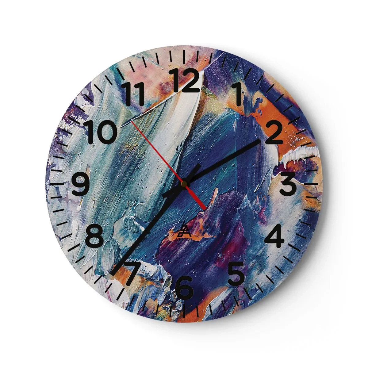 Reloj de pared - Reloj de vidrio - Confusión de colores - 30x30 cm