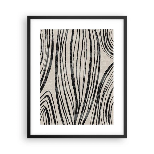 Póster en marco negro - Salpicadura de líneas - 40x50 cm