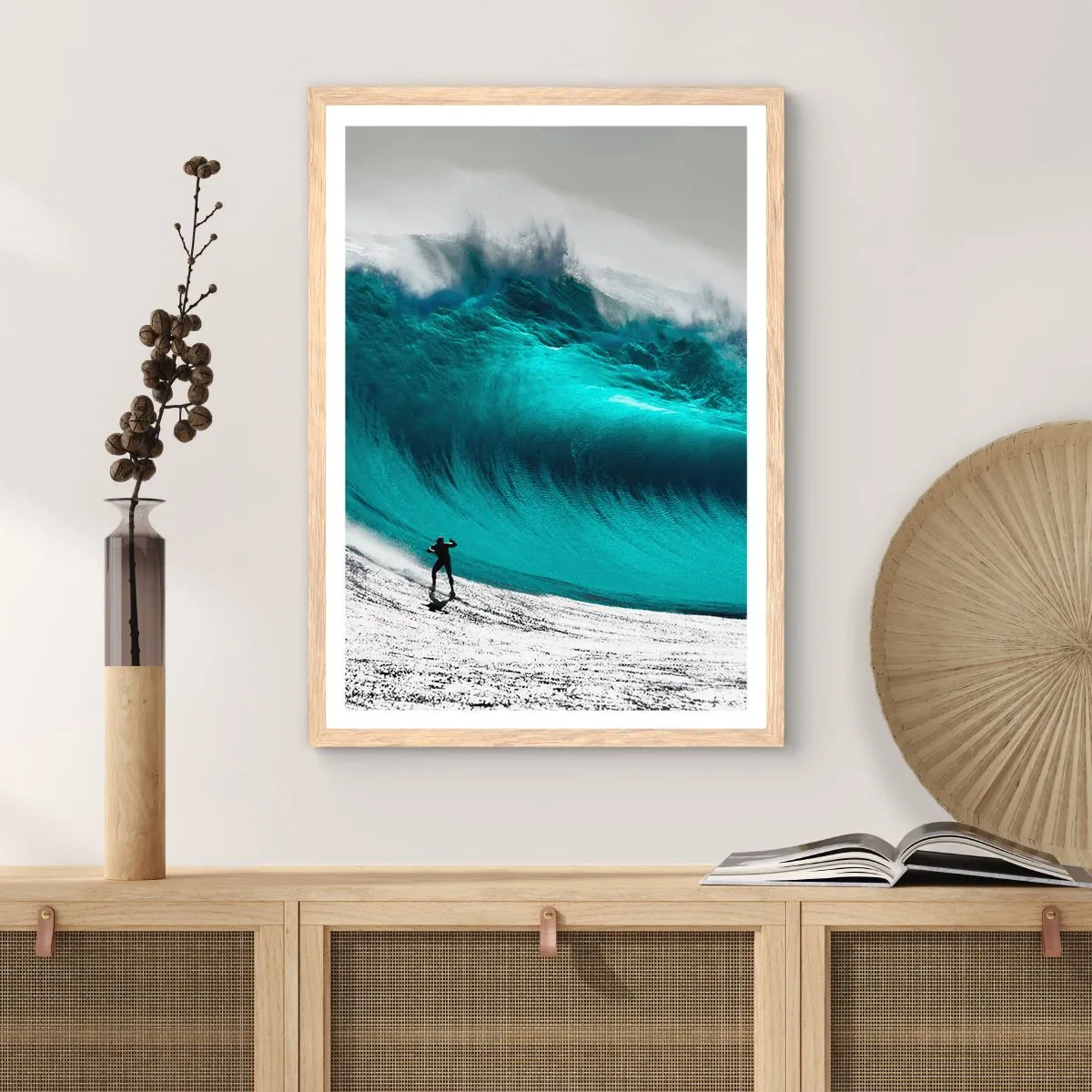 Póster en marco roble claro - Reto aceptado - 70x100 cm