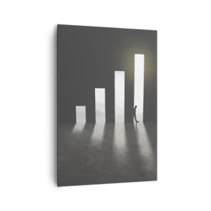 Cuadro sobre lienzo - Impresión de Imagen - Crecimiento simbólico en forma de pasajes iluminados por la luz. - 70x100cm - El camino del éxito - Decoración de pared moderna para salón y dormitorio ARTTOR