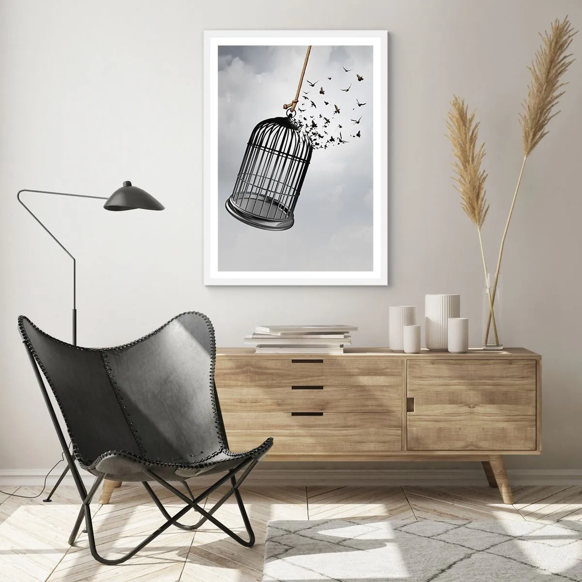Póster en marco blanco - Fe... Esperanza... ¡Libertad! - 40x50 cm