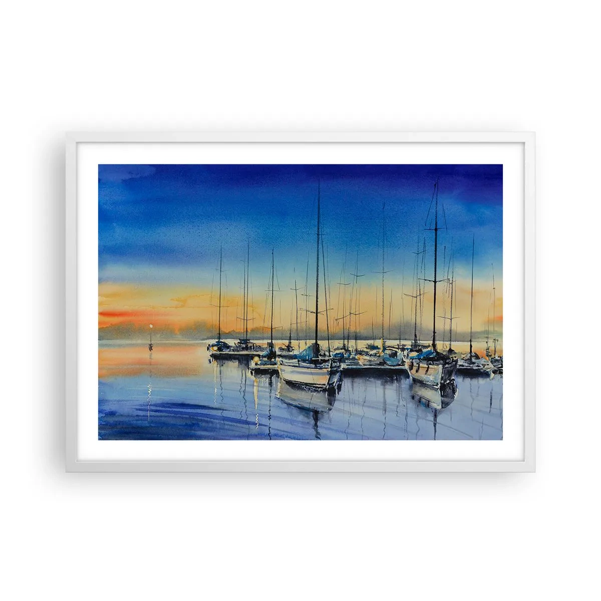 Póster en marco blanco - El final de un buen día - 70x50 cm