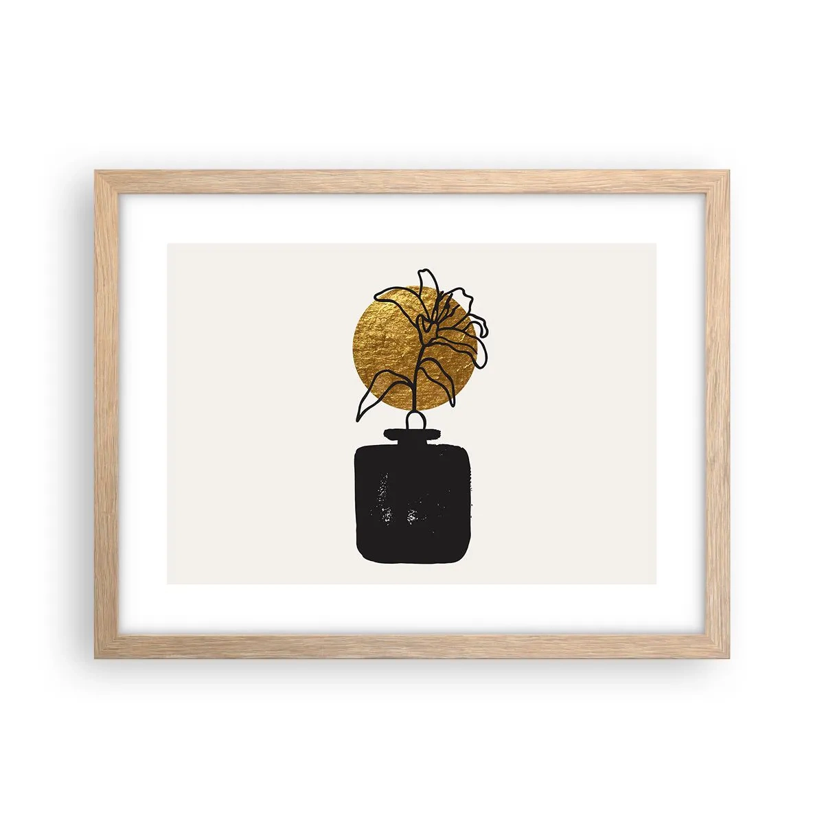 Póster en marco roble claro - Belleza en equilibrio - 40x30 cm