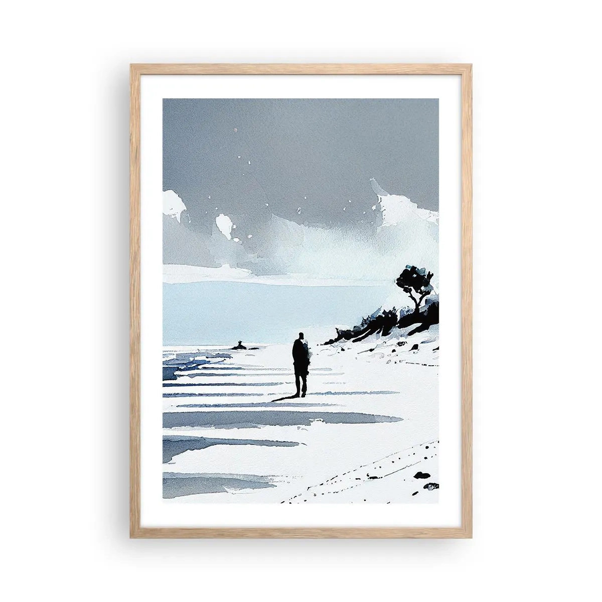 Póster en marco roble claro - Solo conmigo mismo - 50x70 cm