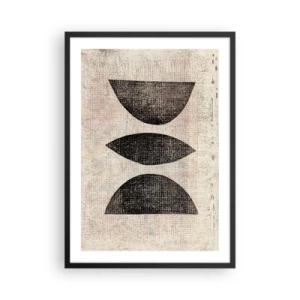 Póster en marco negro - Abstracción geométrica en estilo vintage - 50x70cm - Abstracción étnica - Decoración de pared moderna para salón y dormitorio ARTTOR