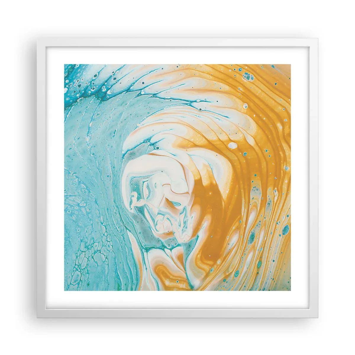 Póster en marco blanco - Remolino pastel - 50x50 cm
