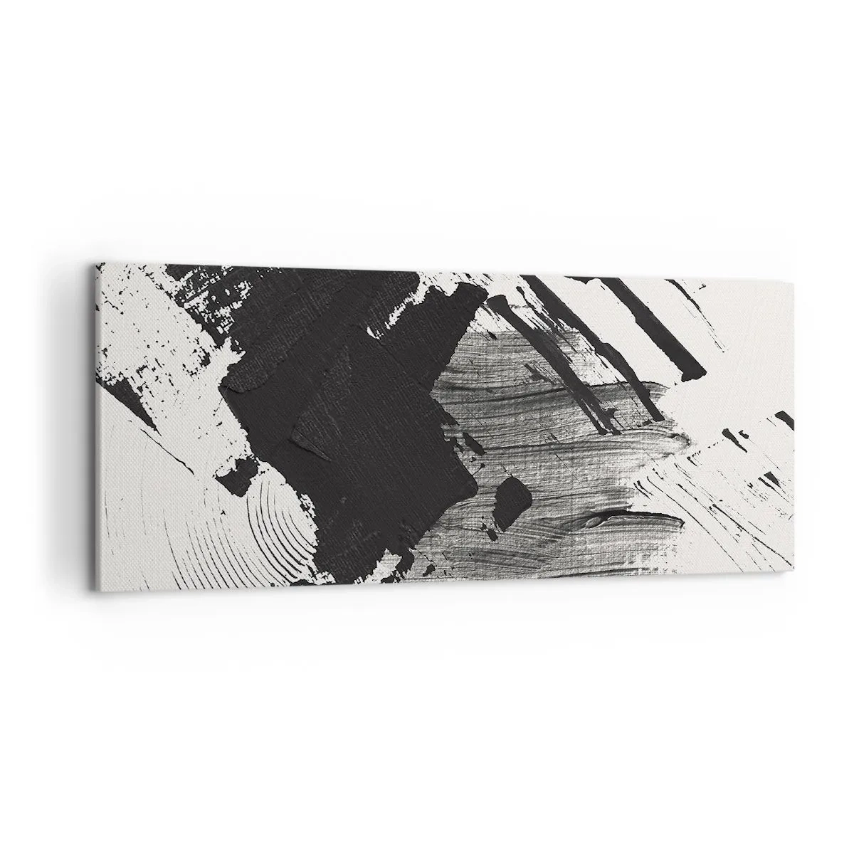 Cuadro sobre lienzo - Impresión de Imagen - Abstracción: la expresión del negro - 100x40 cm