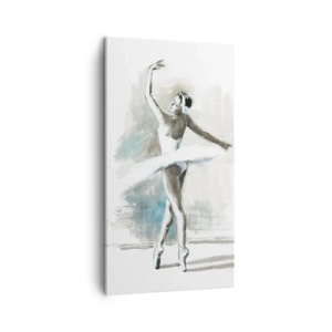 Cuadro sobre lienzo - Impresión de Imagen - Encantada por un cisne - 45x80 cm