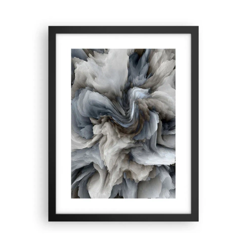 Póster en marco negro - Piedra y flor - 30x40 cm