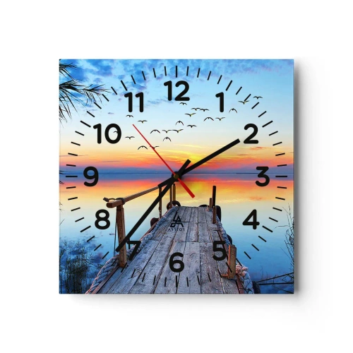Reloj de pared - Reloj de vidrio - Es hora de volver... - 40x40 cm