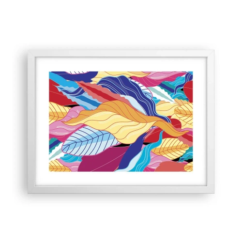 Póster en marco blanco - Desorden colorido - 40x30 cm