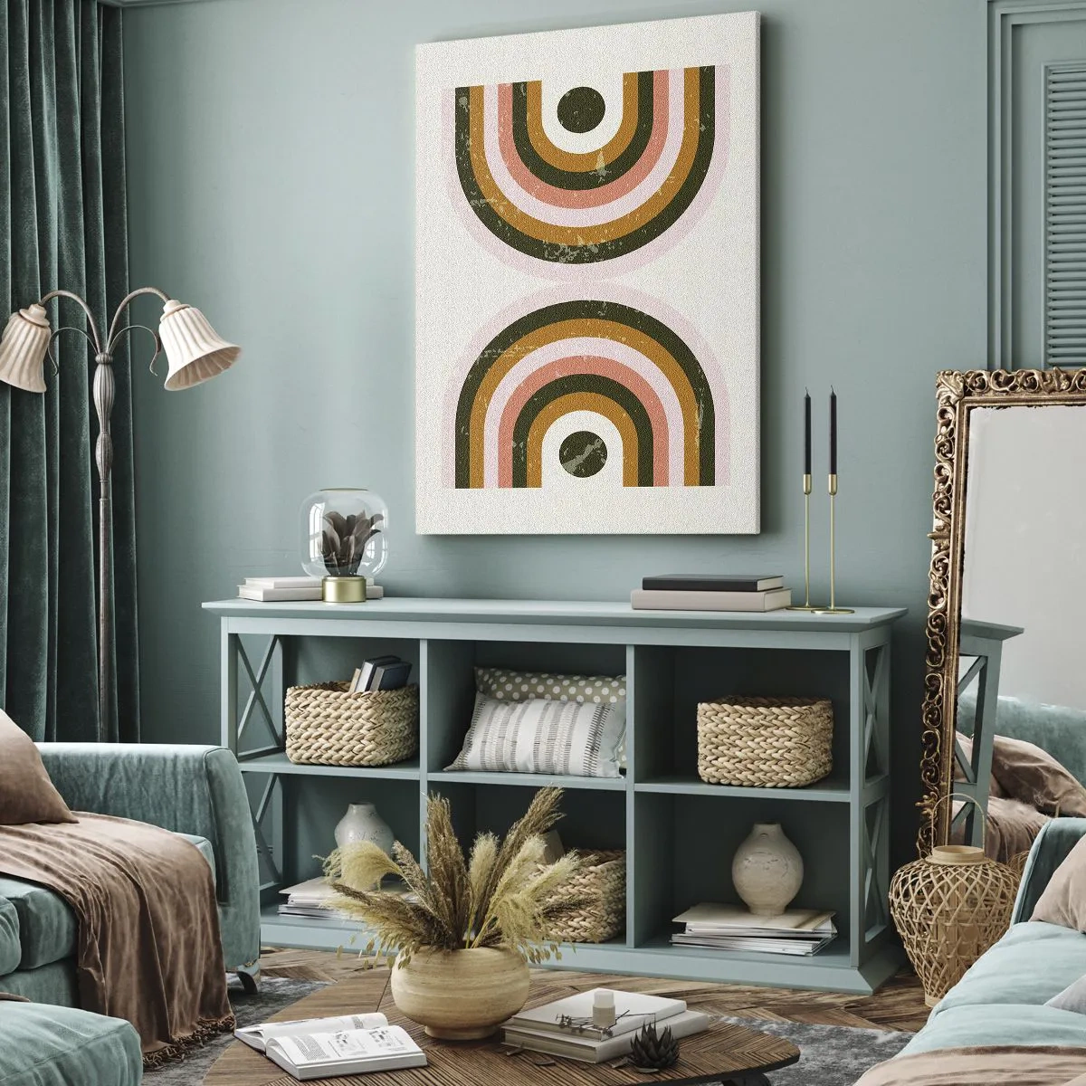 Cuadro sobre lienzo - Impresión de Imagen - Abstracción gemela - 55x100 cm