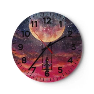 Reloj de pared - Reloj de vidrio - Disfrutar de las nubes - 30x30 cm