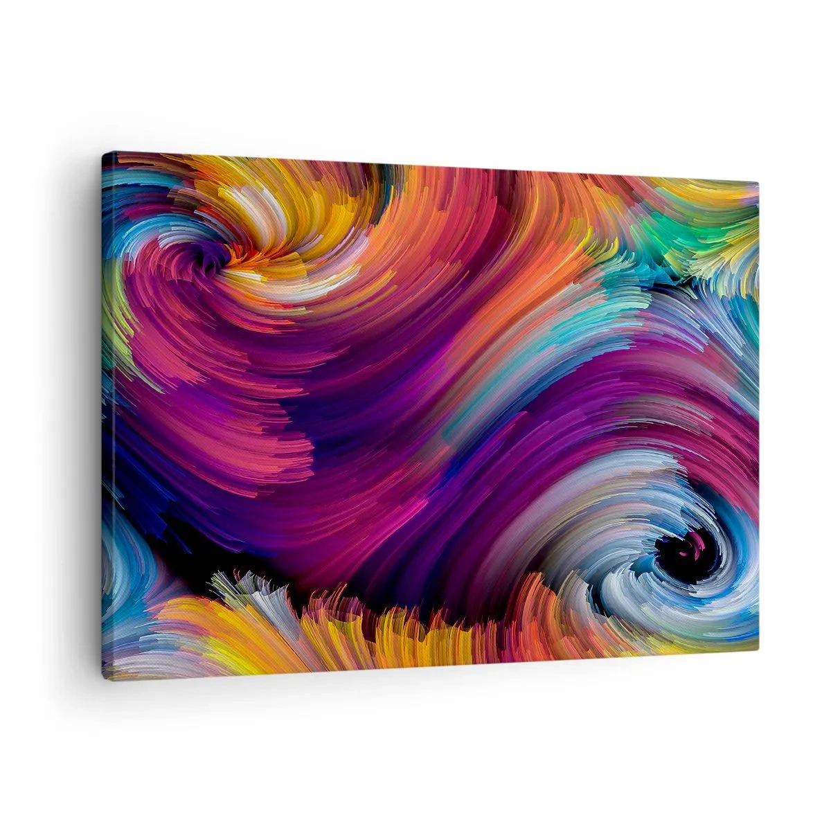 Cuadro sobre lienzo - Impresión de Imagen - Remolinos abstractos en colores vibrantes - 70x50cm - El comienzo de un nuevo mundo - Decoración de pared moderna para salón y dormitorio ARTTOR