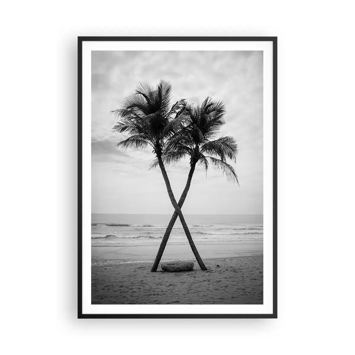 Póster en marco negro - Las eternas inquilinas de la playa - 70x100 cm