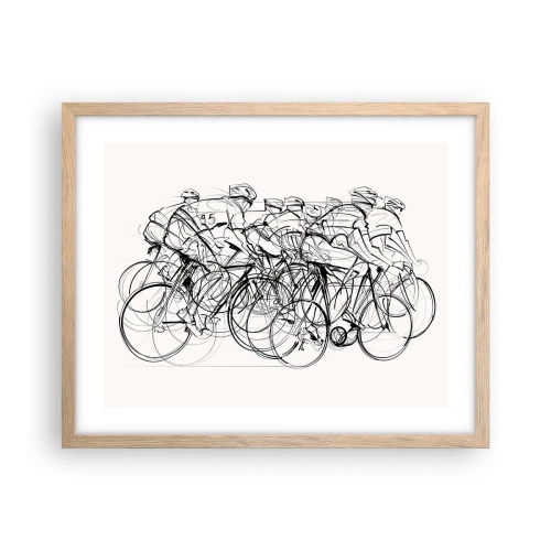 Póster en marco roble claro - Juntos como un equipo - 50x40 cm