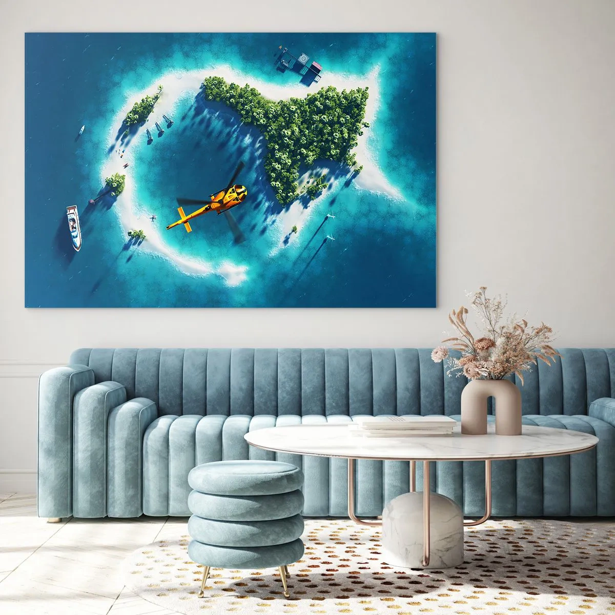 Cuadro sobre vidrio - Impresiones sobre Vidrio - Cómprate una isla - 120x80cm - Cómprate una isla - Decoración de pared moderna para salón y dormitorio ARTTOR