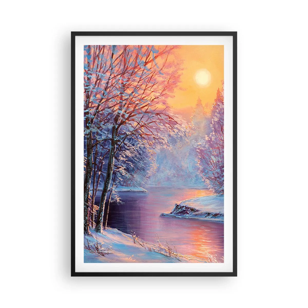 Póster en marco negro - Colores del invierno - 61x91 cm