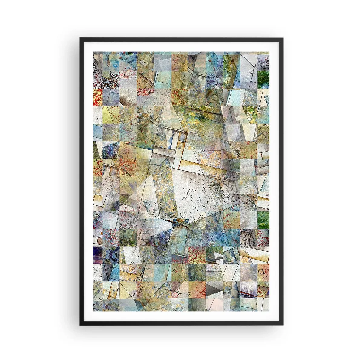 Póster en marco negro - Remodelación geométrica - 70x100 cm